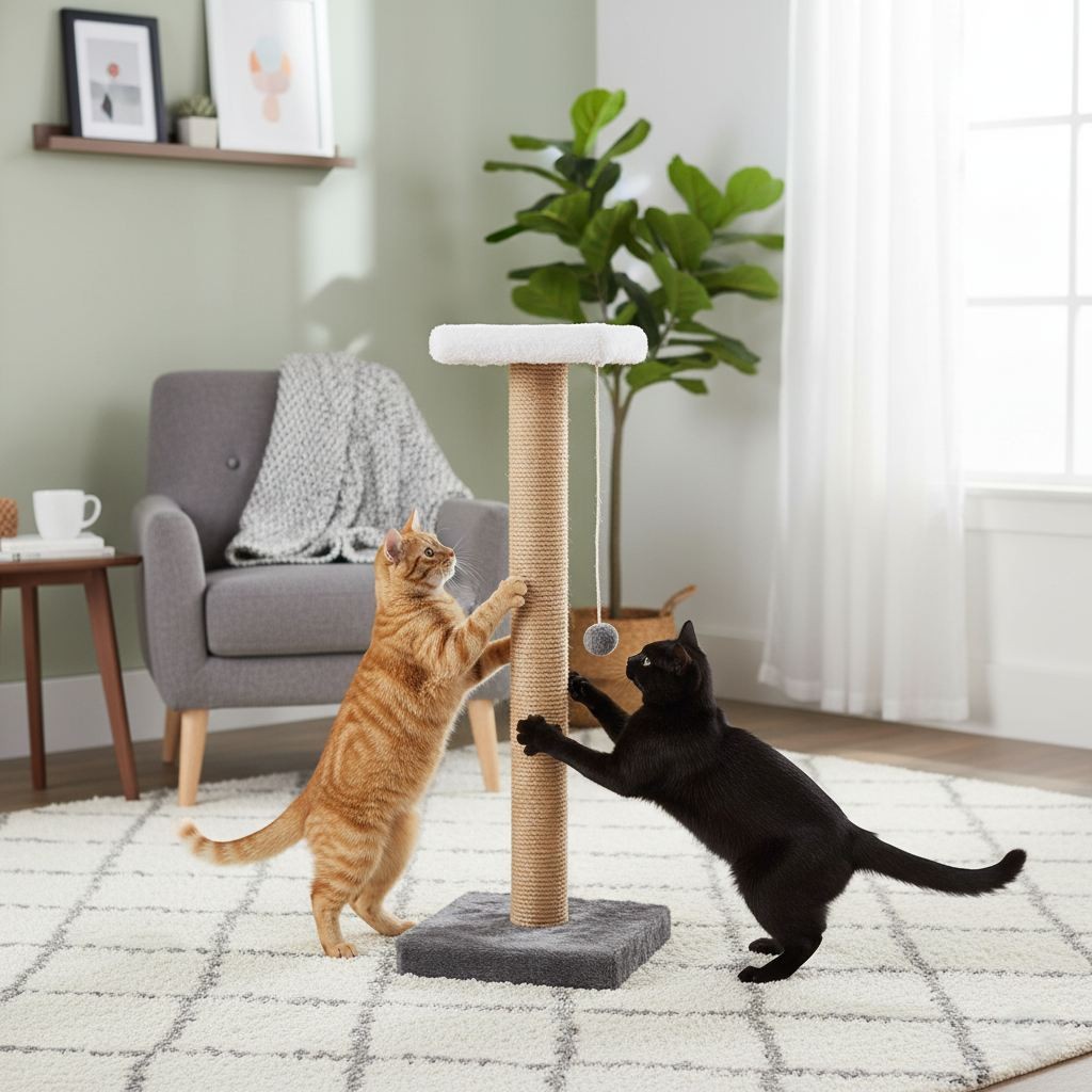 Стапче за гребење мачки „Шепи и мустаќи" Барко, беж