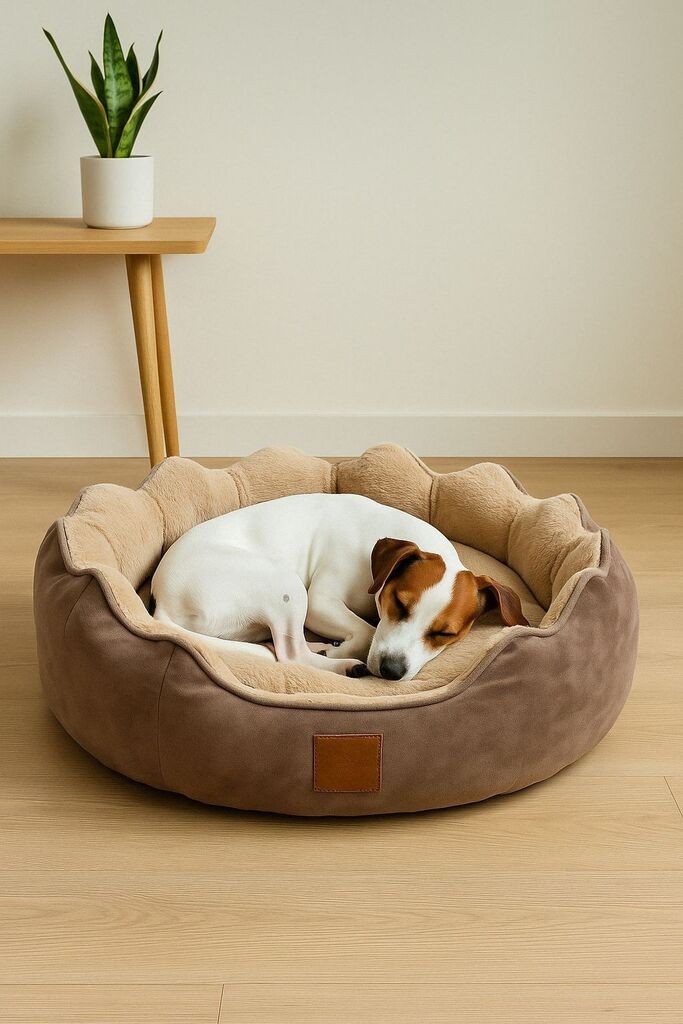 Кревет за миленичиња „Шепи и мустаќи" Елза, 45x40x14 см, кафеава