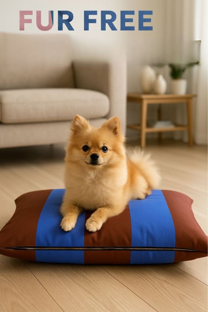 Кревет за миленичиња „Шепи и мустаќи" без крзно, 70x50x10 см, кафеава