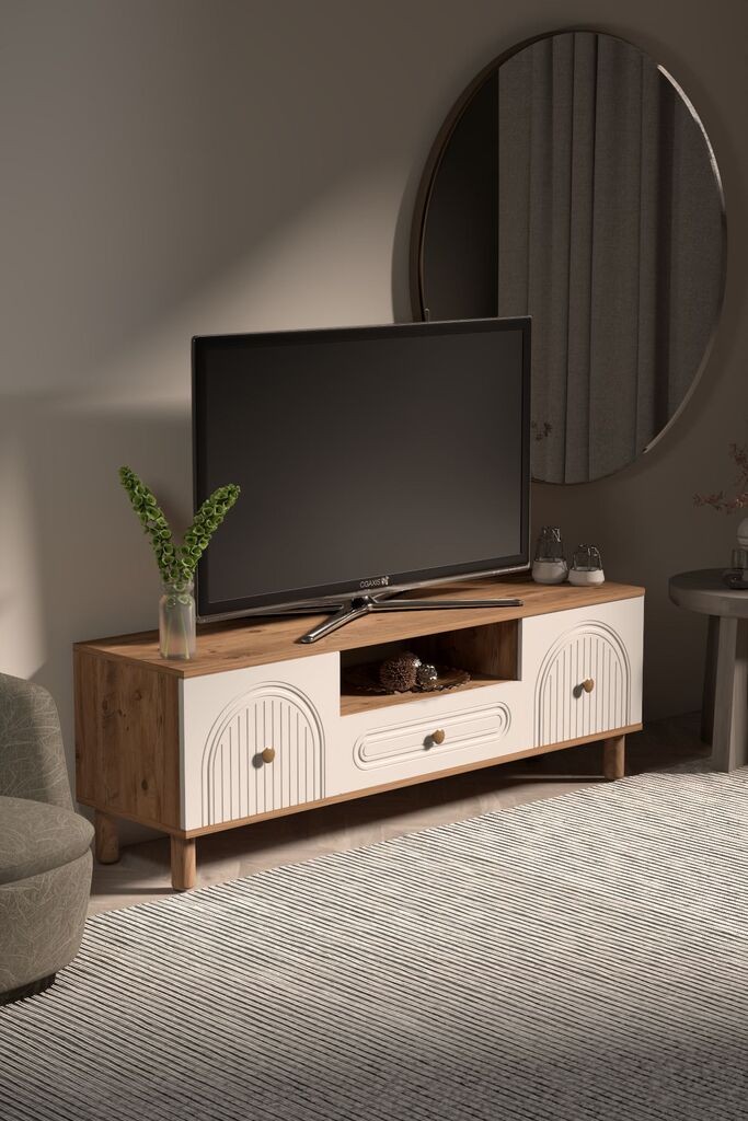 Hanah Home TV Комода Bellora 180, 180x53x41cm, бела