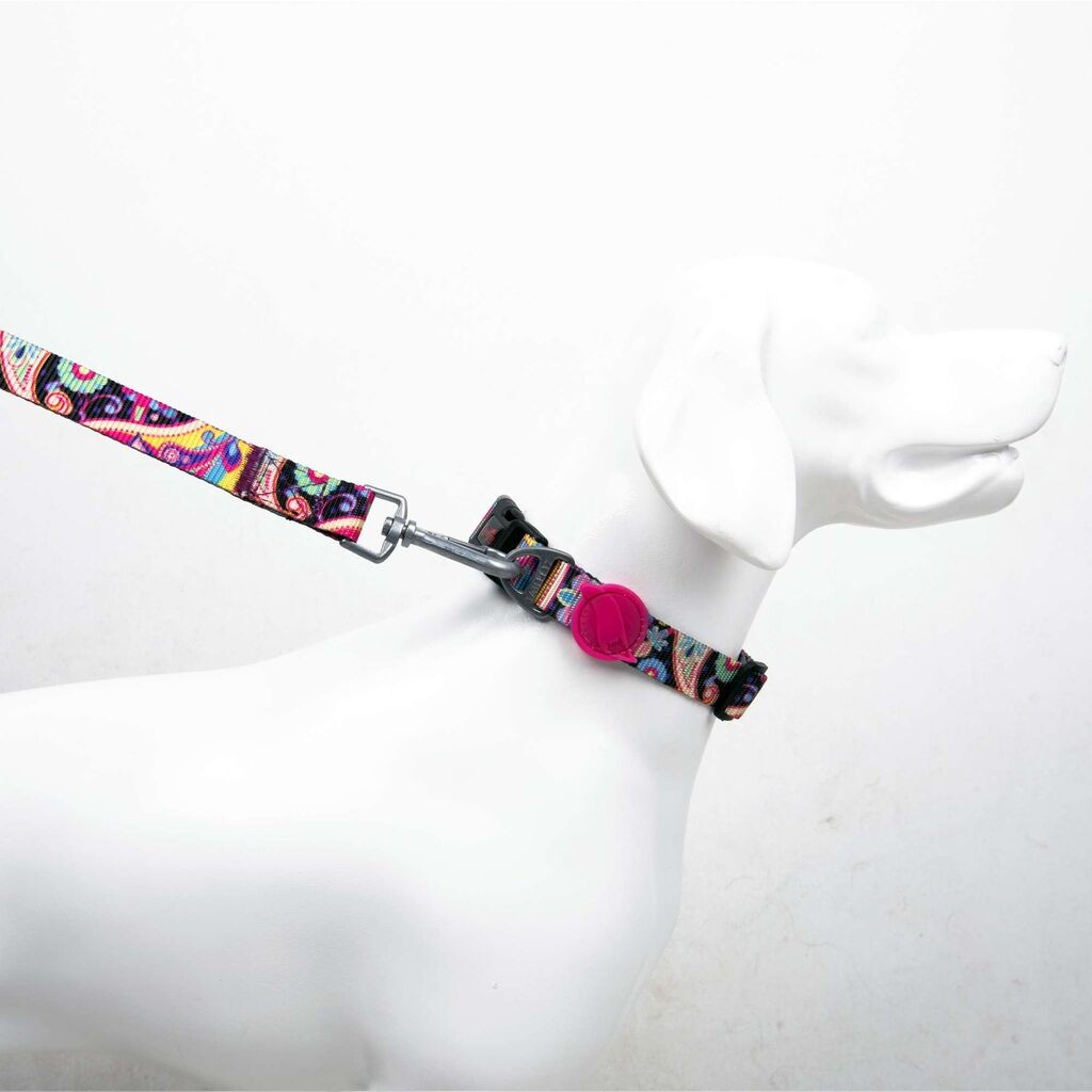 Поводник за кучиња „Шепи и мустаќи" со средна големина „Пејсли", шарен