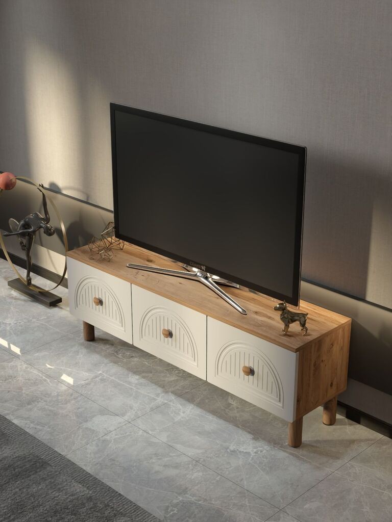 Комода за телевизор Hanah Home Arcera 135, 135x47x35cm, бела