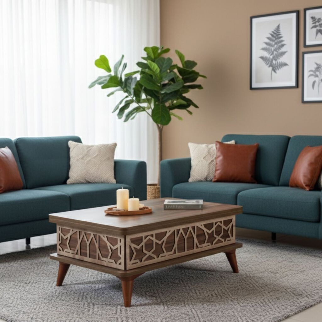 Маса за дневна соба Hanah Home Ada 90x38x60 см, кафеава