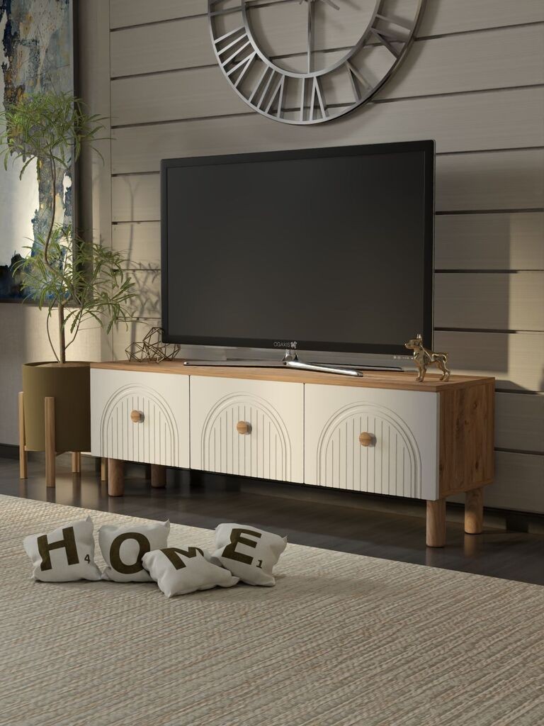Комода за телевизор Hanah Home Bellora 135, 135x47x35cm, бела