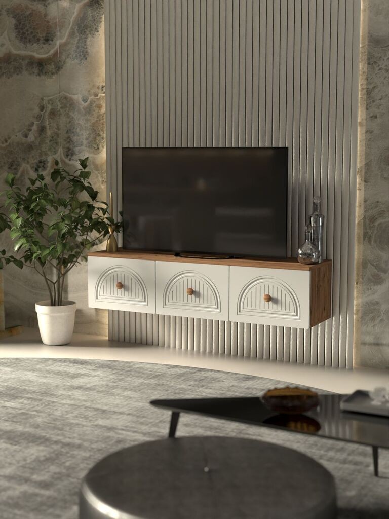 Комода за телевизор Hanah Home Modena 135, 135x32x35cm, бела