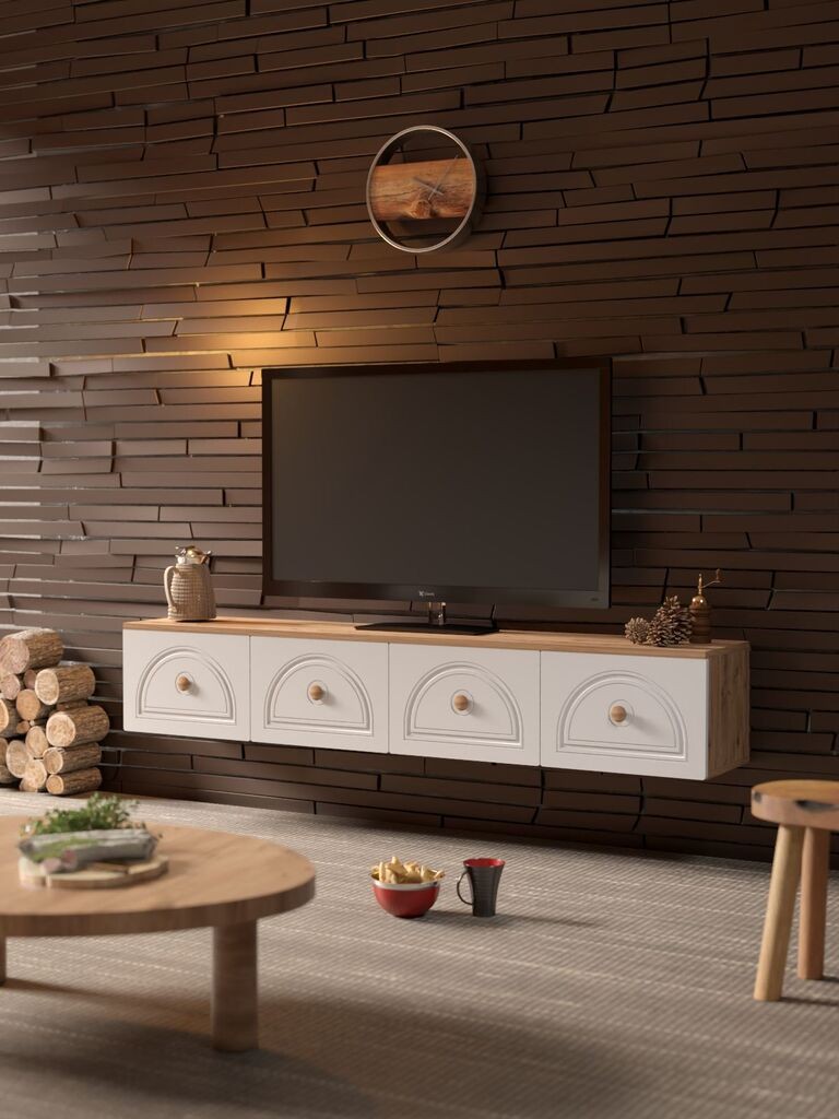 ТВ кабинет Hanah Home Virella 180, 180x32x35cm, бел