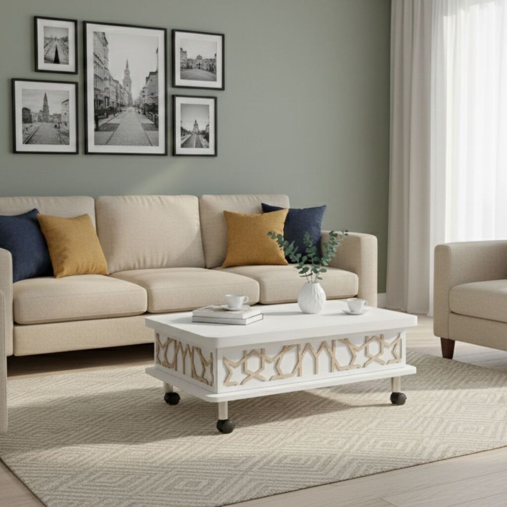 Маса за дневна соба Hanah Home Adt 90x40x60 см, бела