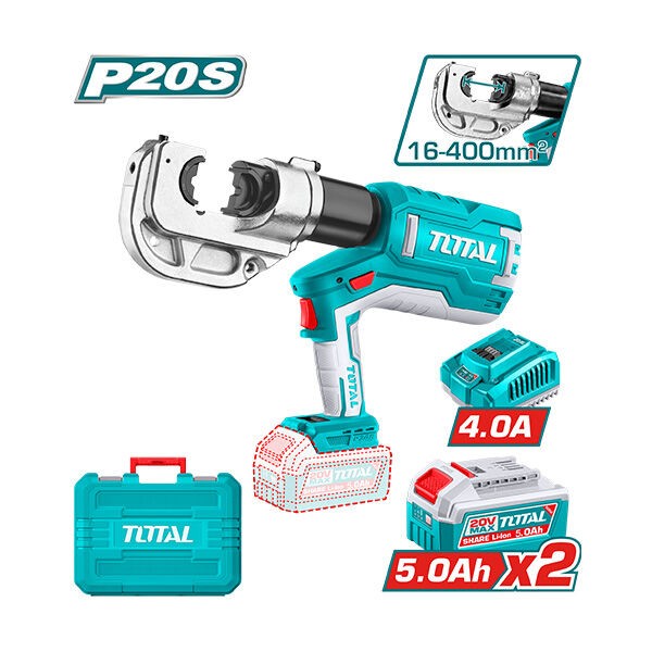 TOTAL Преса хидраулична за стегање кабел 20V 2BAT.5A TCTLI2005 246988
