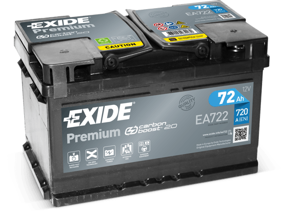 EXIDE Акумулатор premium carbon 2.0 72Ah 720a