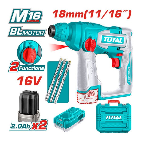 TOTAL Хилта SDS 16V 2BAT.  2 функции TRHLI16168 246345