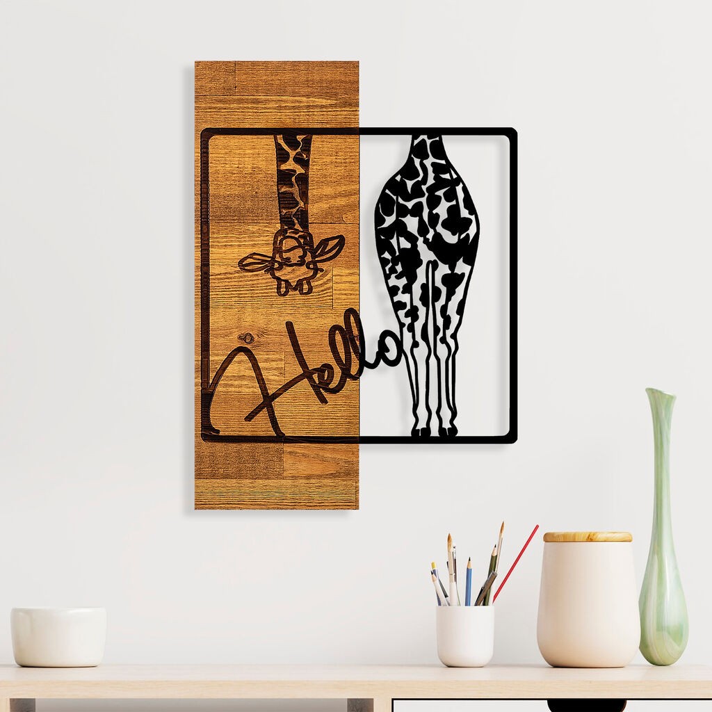 Wallity декорација за dzид Hello, 35x3x50 см, кафеава боја