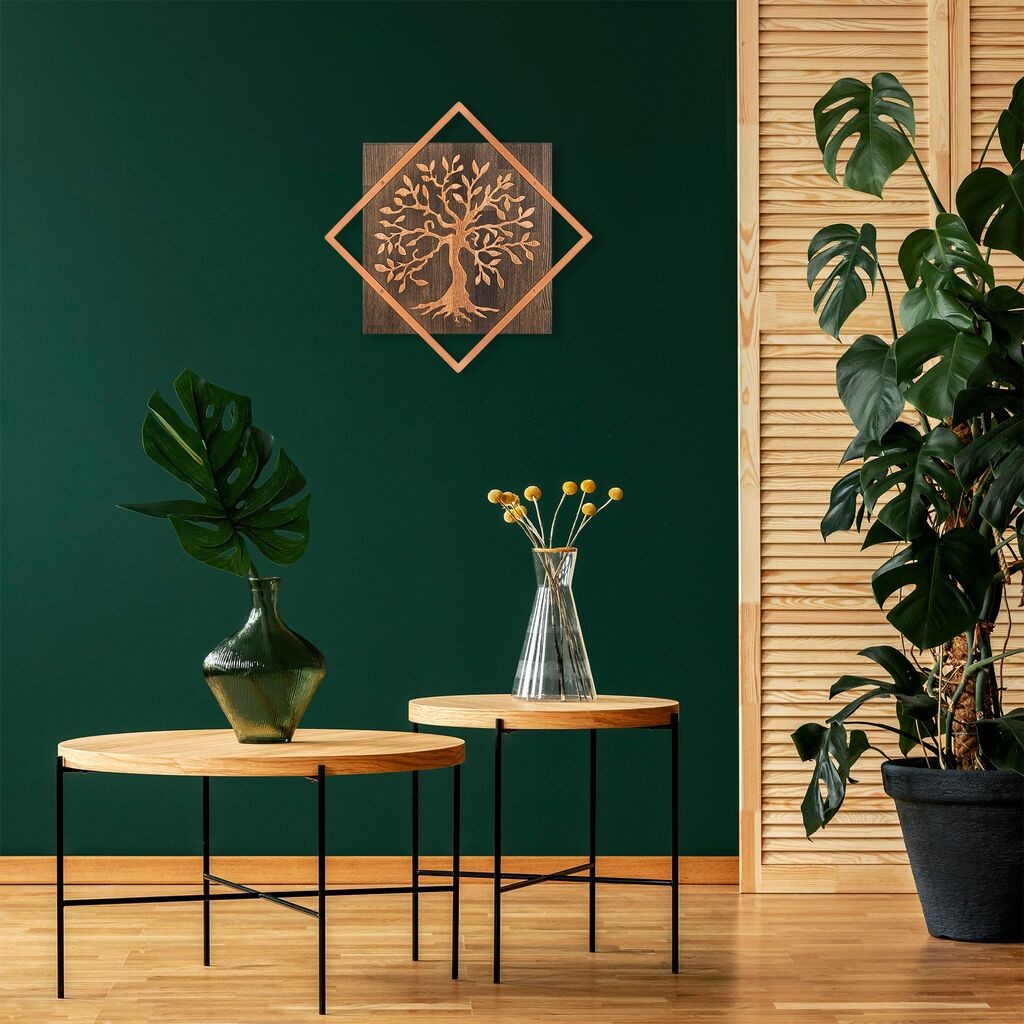 Wallity декорација за dzид елка v2, 54x54 см, кафеава боја