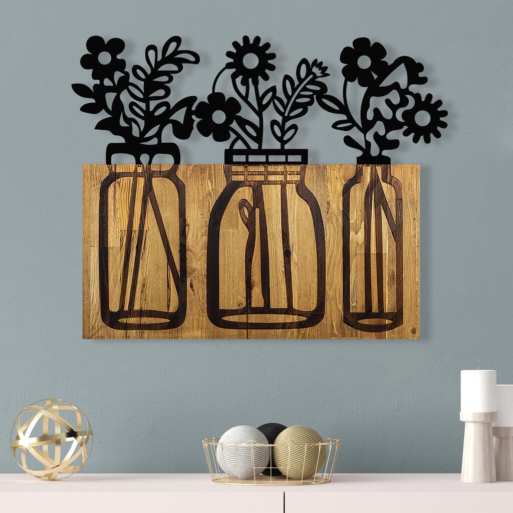 Wallity декорација за dzид Цвет 5, 65x3x52 см, црна