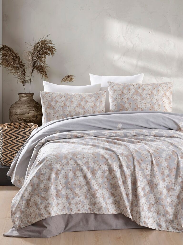 L'essentiel Maison единечна прекривка Piti Yaprak, 160x235cm, сива