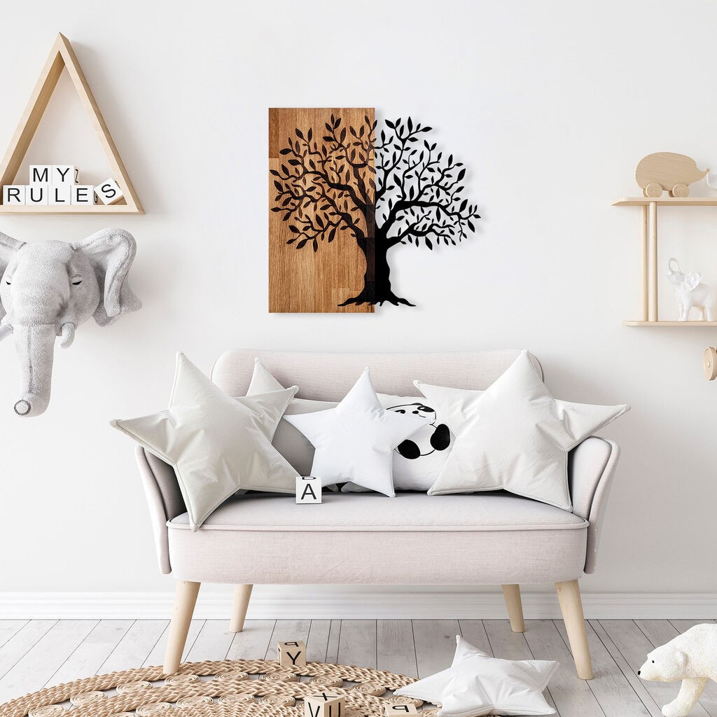 Wallity декорација за dzид Мистериозно дрво - 371, 58x60 см, црна