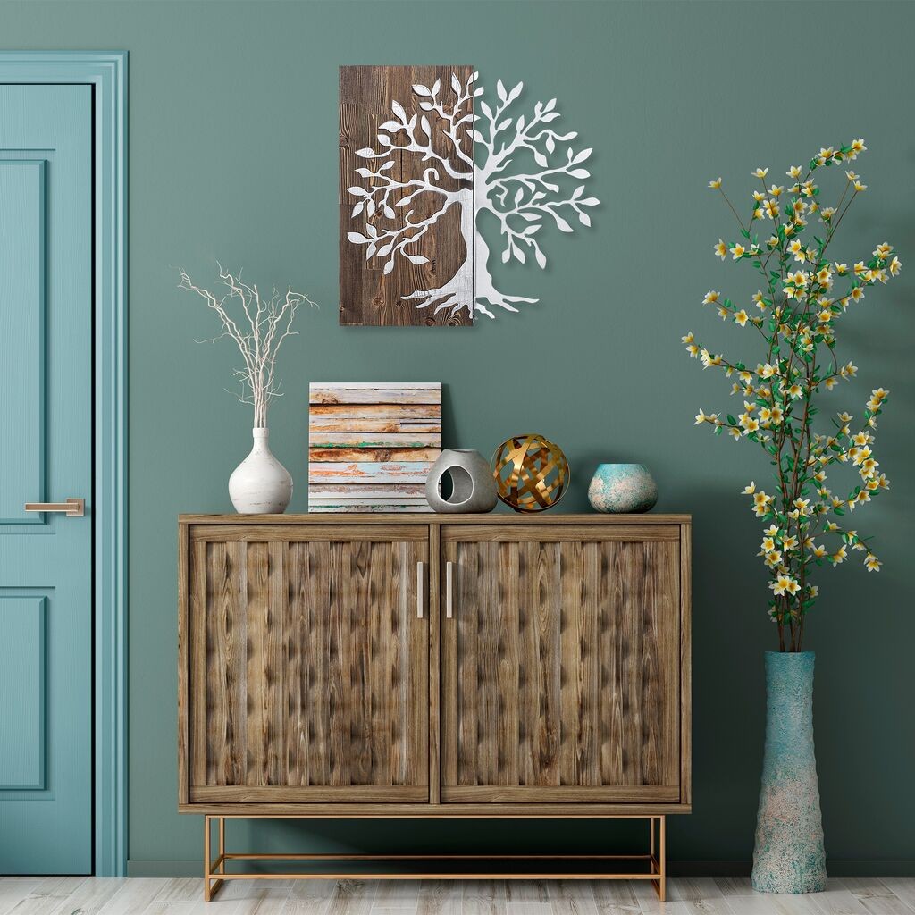 Wallity декорација за dzид елка, 58x58 см, сребрена боја