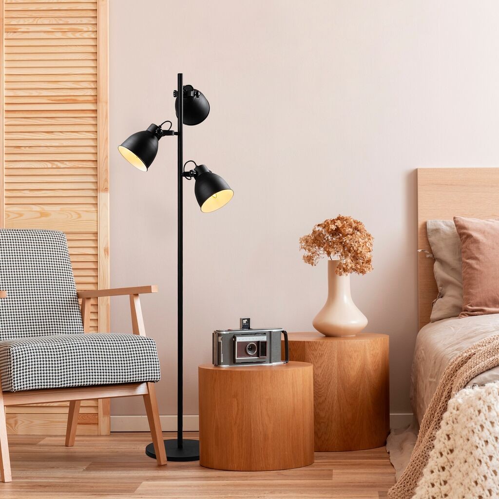 Подна ламба Opviq 13785, 37 x 37 x 162 cm, 3 x E14, 250 cm кабел, црна