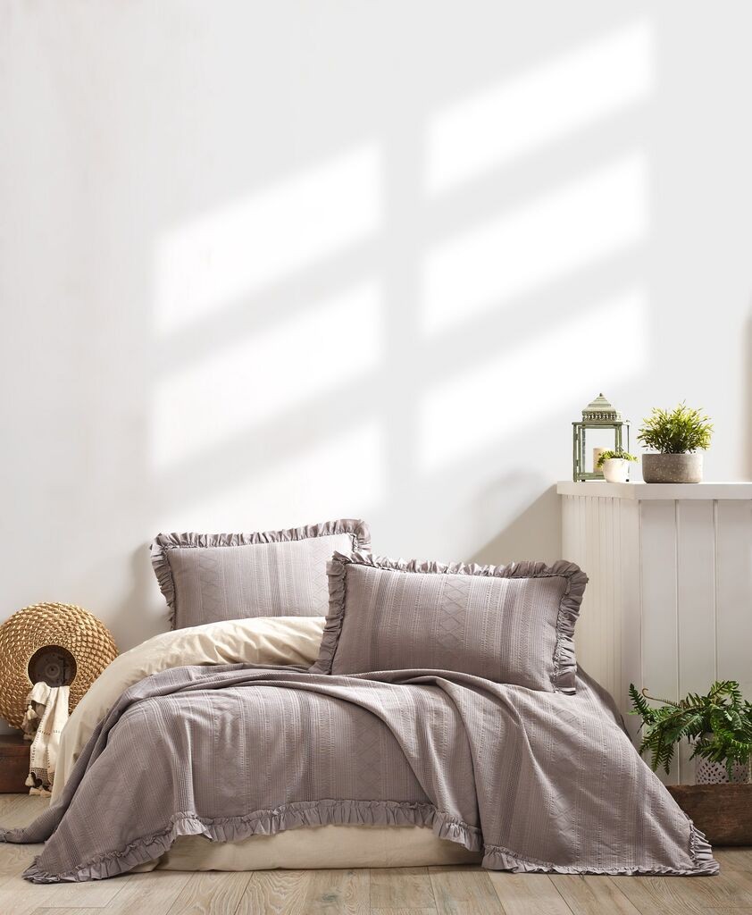 L'essentiel Maison Комплет Двојна прекривка Tziana, 220x240cm, сива