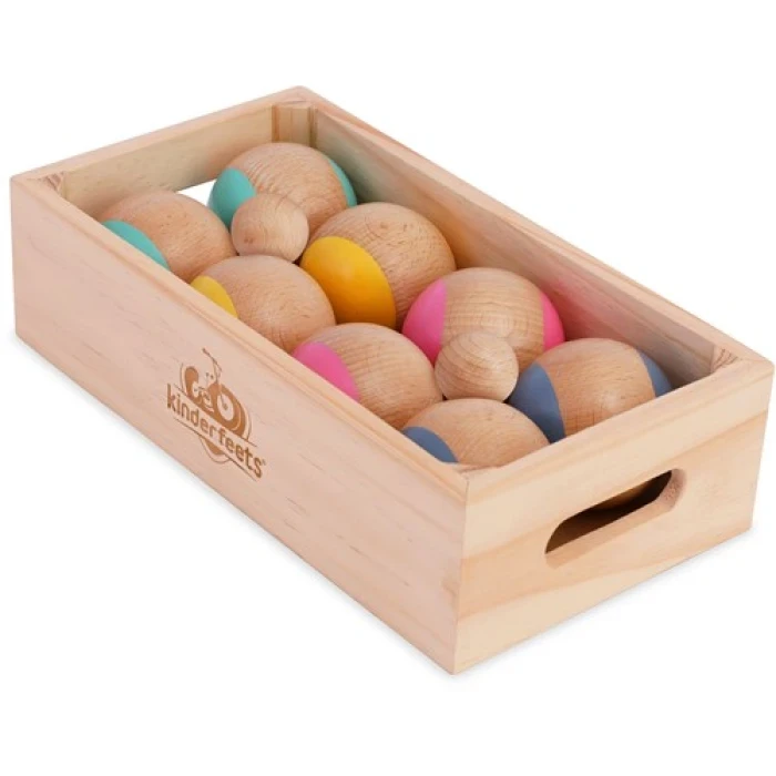 Kinderfeets Дрвен комплет за игра со топки Boules set
