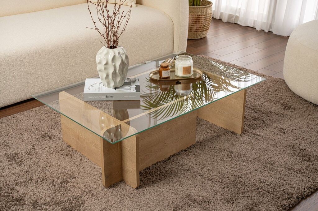 Маса Hanah Home Club Flavio, 105x30x65 см, кафеава