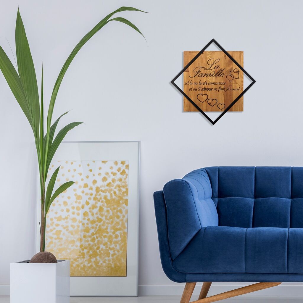 Wallity декорација за dzид La Famille, 54x54 см, кафеава боја