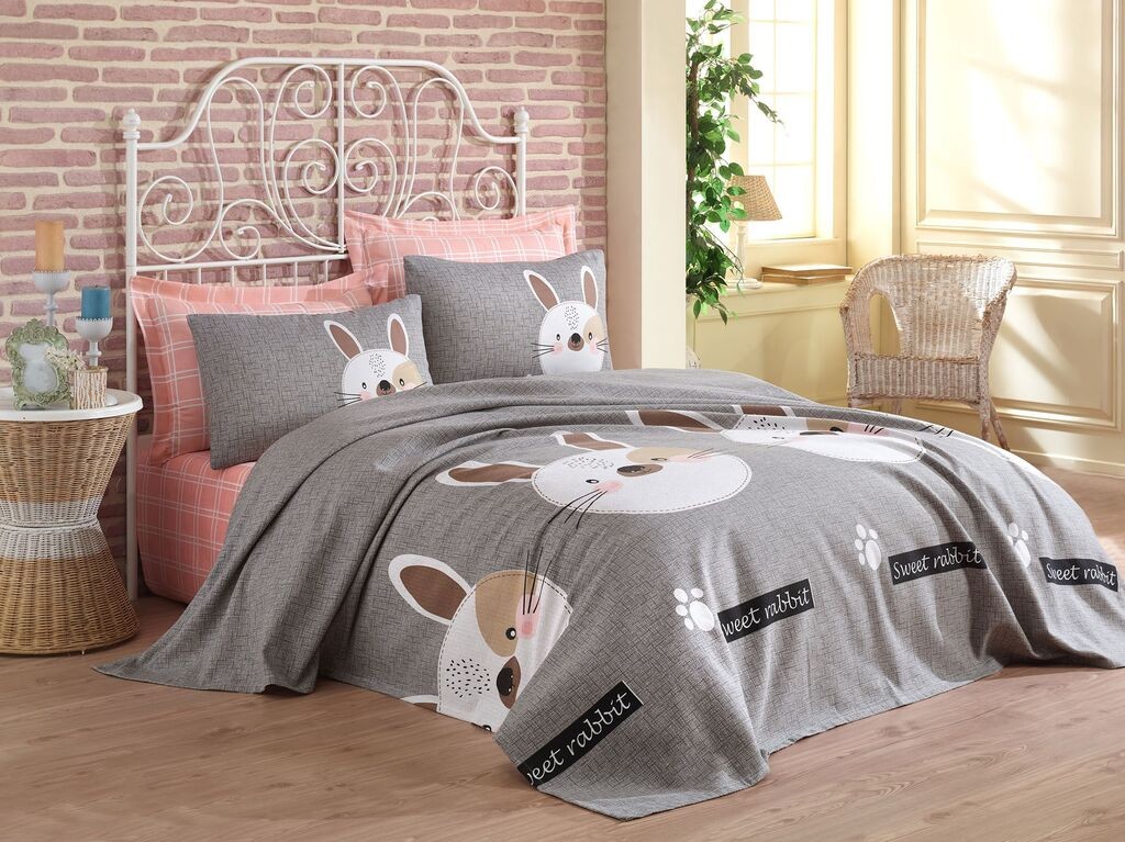 L'essentiel Maison Комплет Двојна прекривка Tavsancik, 200x235cm, сива