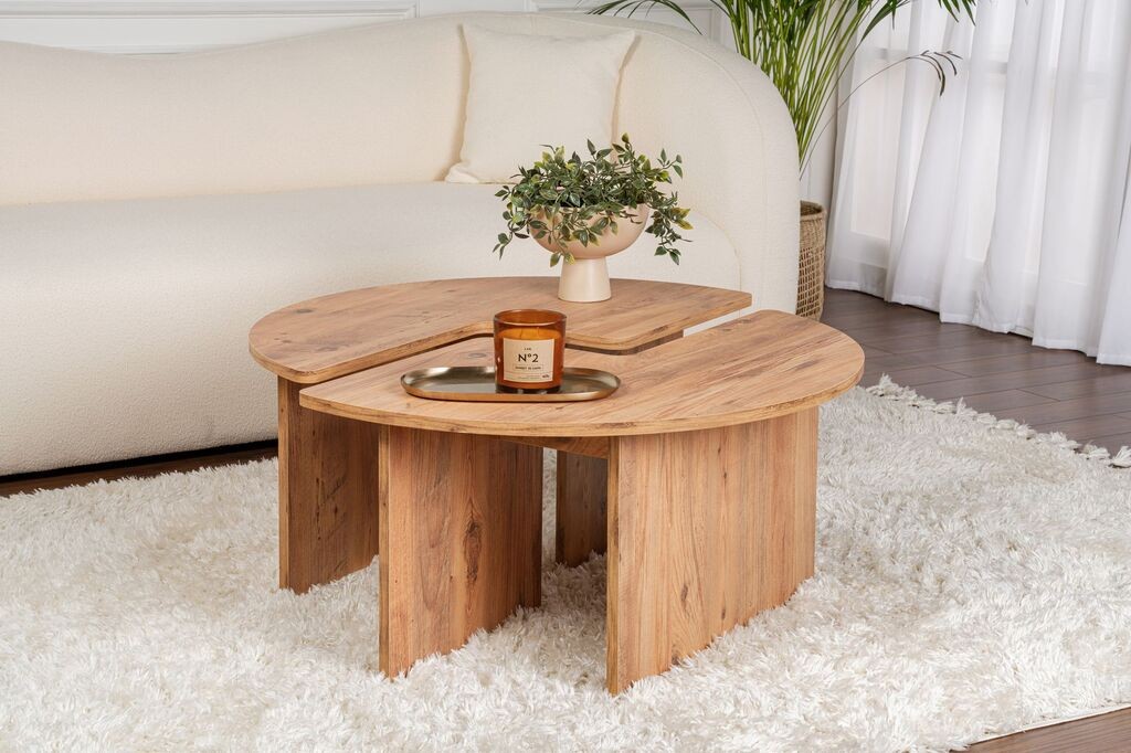 Маса Hanah Home Club Moira, O90x41 см, кафеава