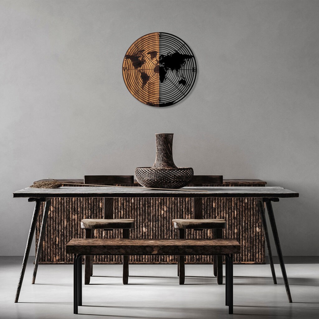 Wallity декорација за dzид - светска мапа - 321, 56 см, црна