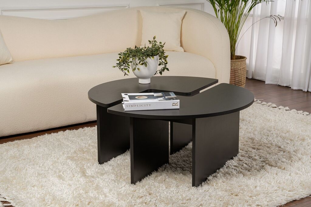 Маса Hanah Home Club Moira, O90x41 см, црна