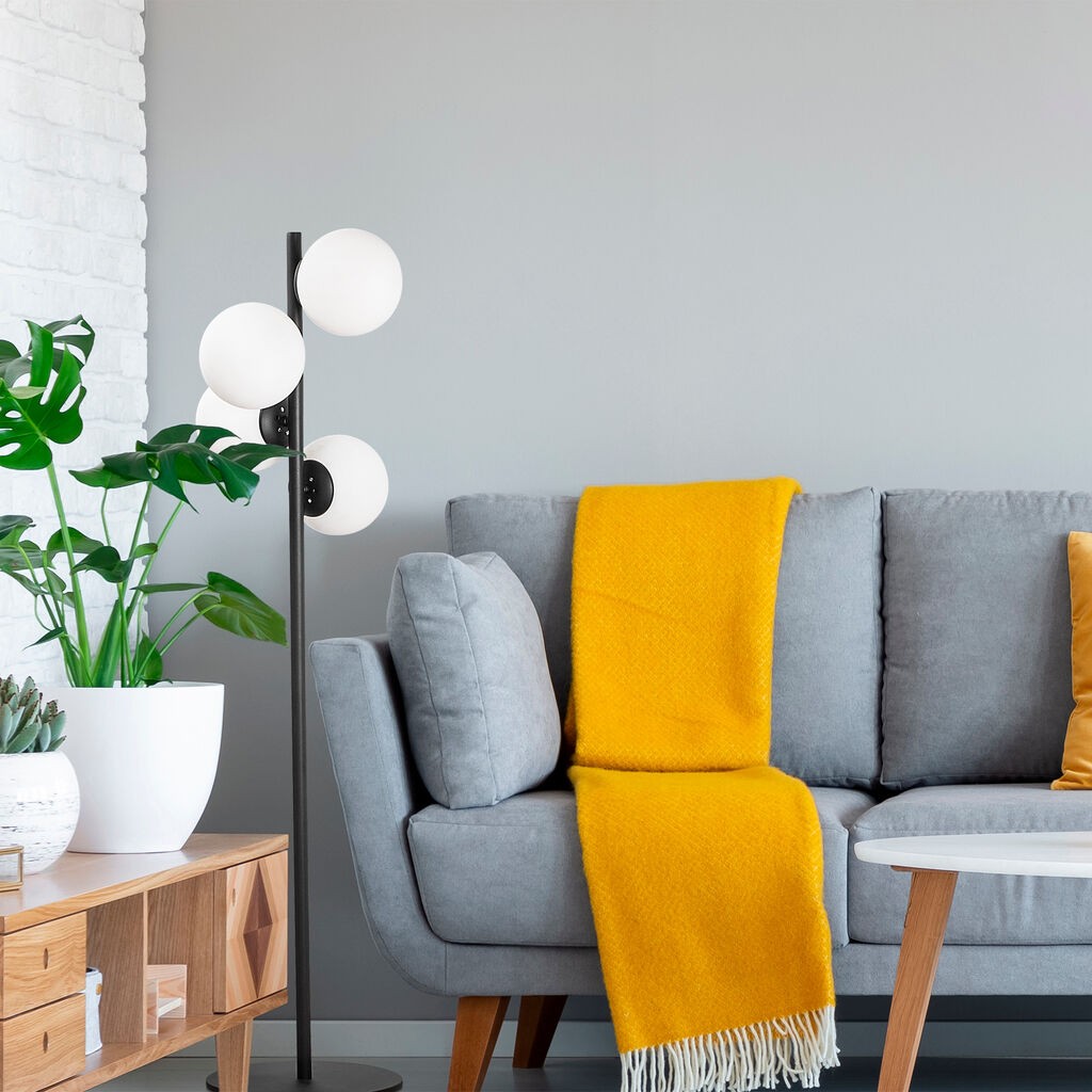 Подна ламба Opviq Faze-NT-115-1, 130 см, 4 x E27, црна