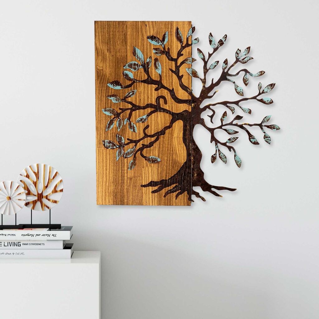 Wallity декорација за dzид Agac 5, 58x58 см, кафеава