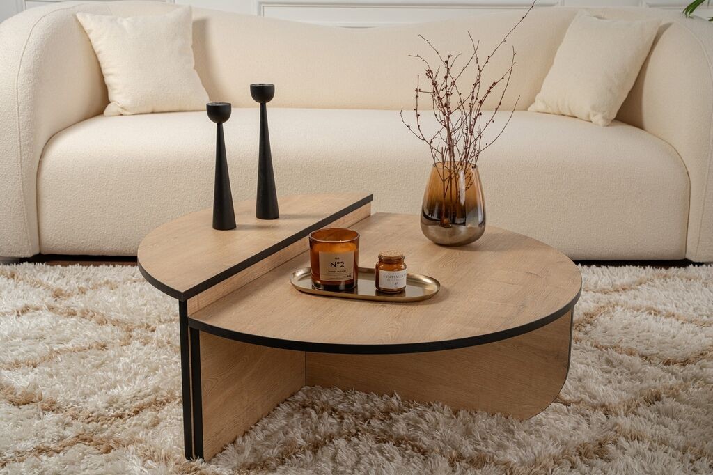 Комплет за маса Hanah Home Klub Orion, 90x60x30cm, 85x30x35cm, 2 парчиња, кафеава