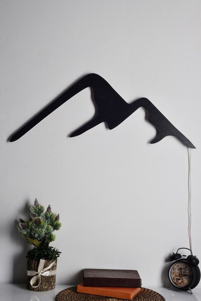 Wallity Декоративно LED осветлување Планина, 70x25 см, 60 LED диоди/м, кабел 375 см, црно