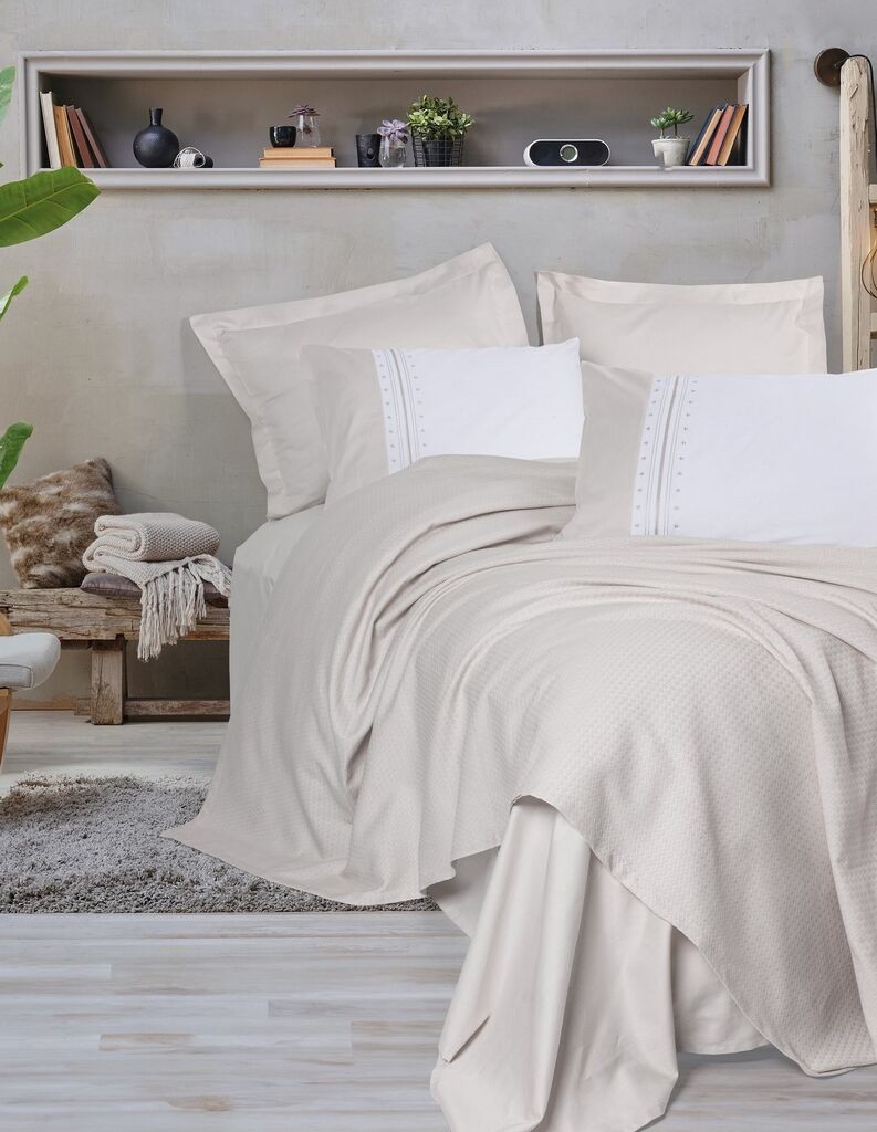L'essentiel Maison Комплет Двојна прекривка Chaste, 220x230cm, бела