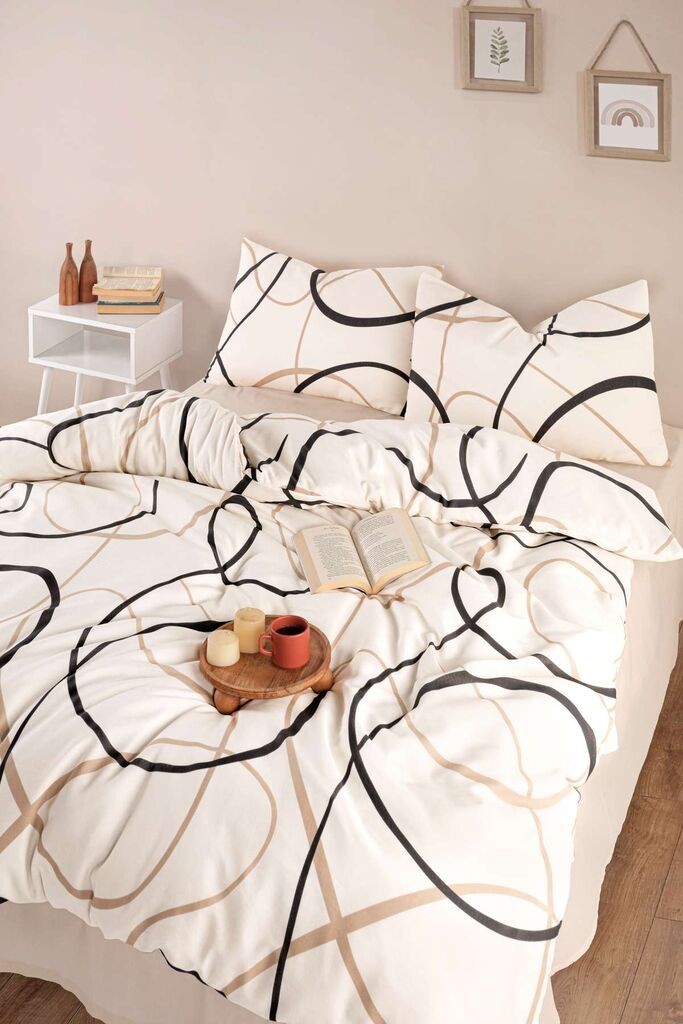 Комплет постелнина L'essentiel Maison Double LineRondom, 200x220 cm, крем