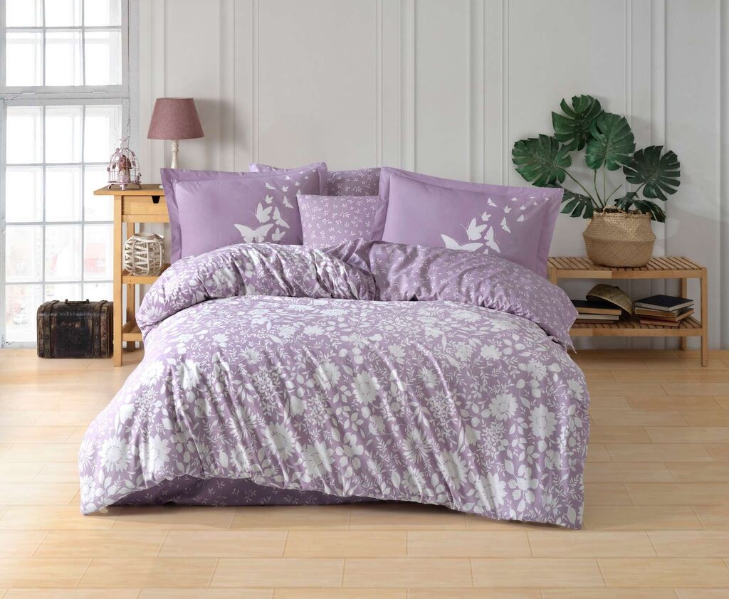 Комплет постелнина L'essentiel Maison Double Hira v2, 200x220 см, боја на лаванда