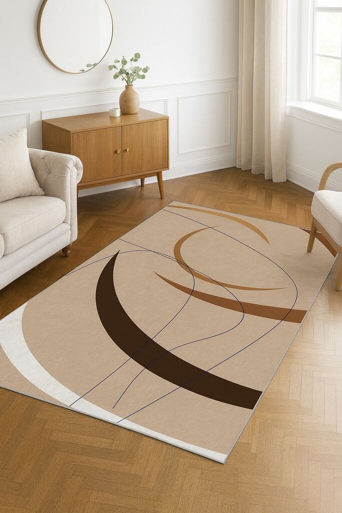 Концепт хипнозен тепих HM-CRP25-45, правоаголен, 160x230 cm, крем-кафеав