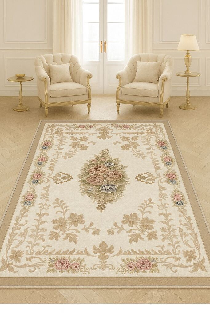 Концепт хипнозен тепих HM-CRP25-22, правоаголен, 160x230 cm, крем-кафеава