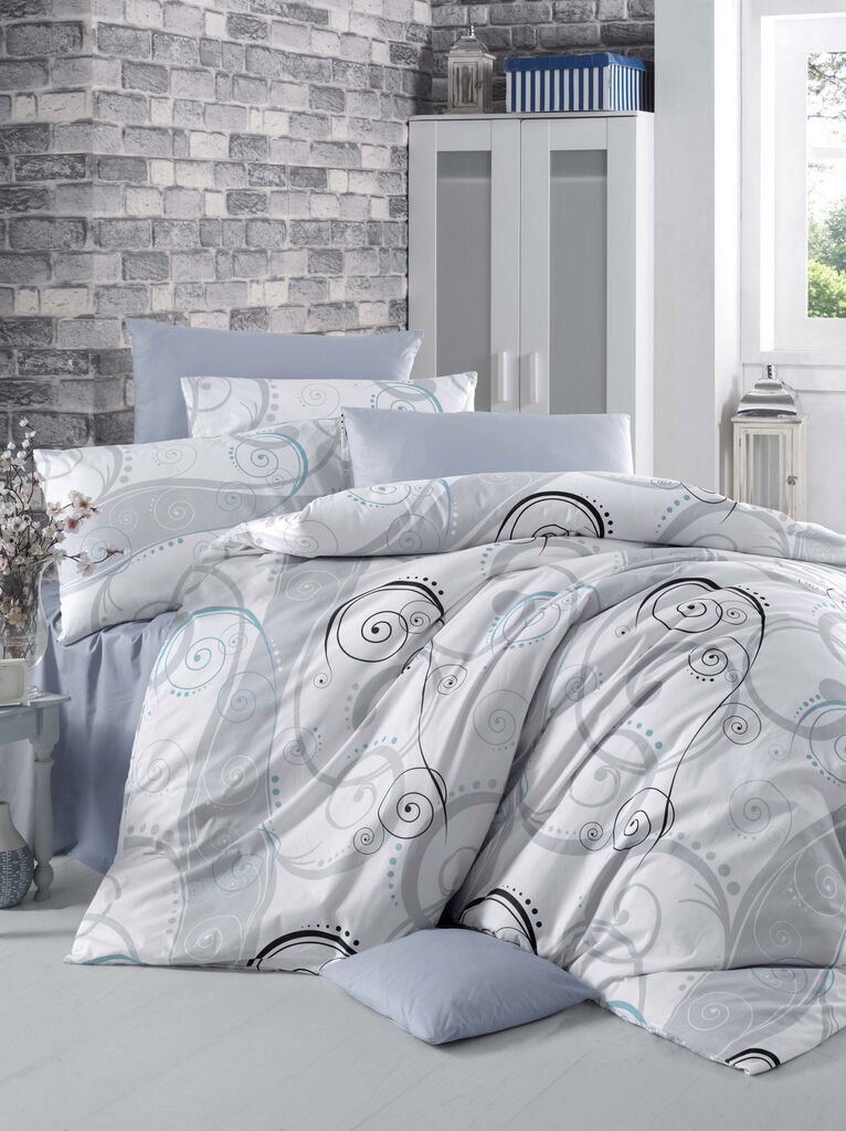 Комплет постелнина L'essentiel Maison Double Guliz, 200x220 cm, сива
