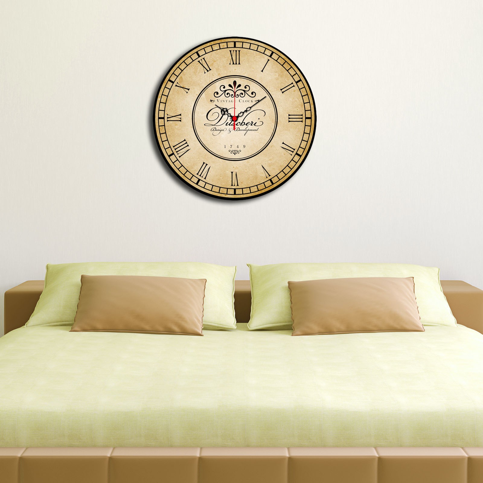 Wallity MDF dzиден часовник во боја 40 см