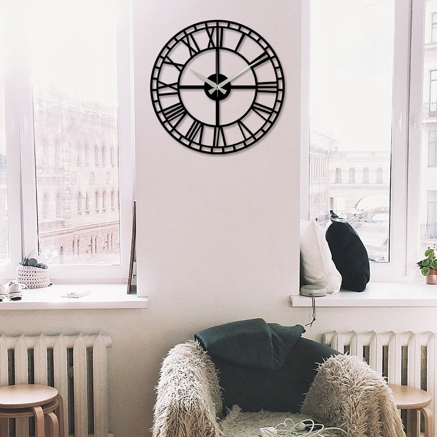 Wallity dzиден часовник 48x48 см црн