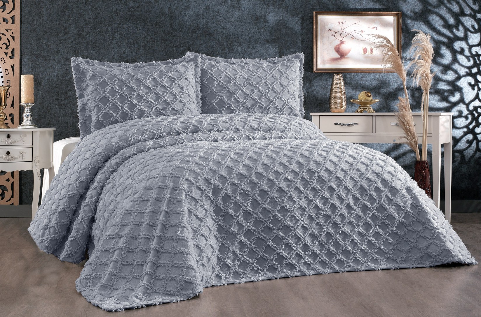 Комплет постелнина L'essentiel Maison за француски кревет во сива боја