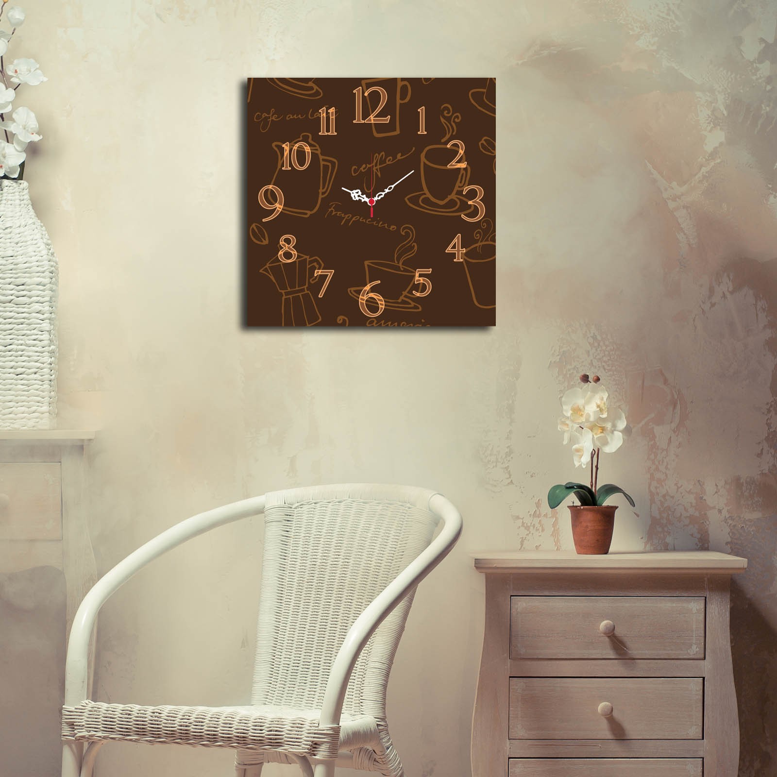 Wallity MDF dzиден часовник 40x40cm во боја