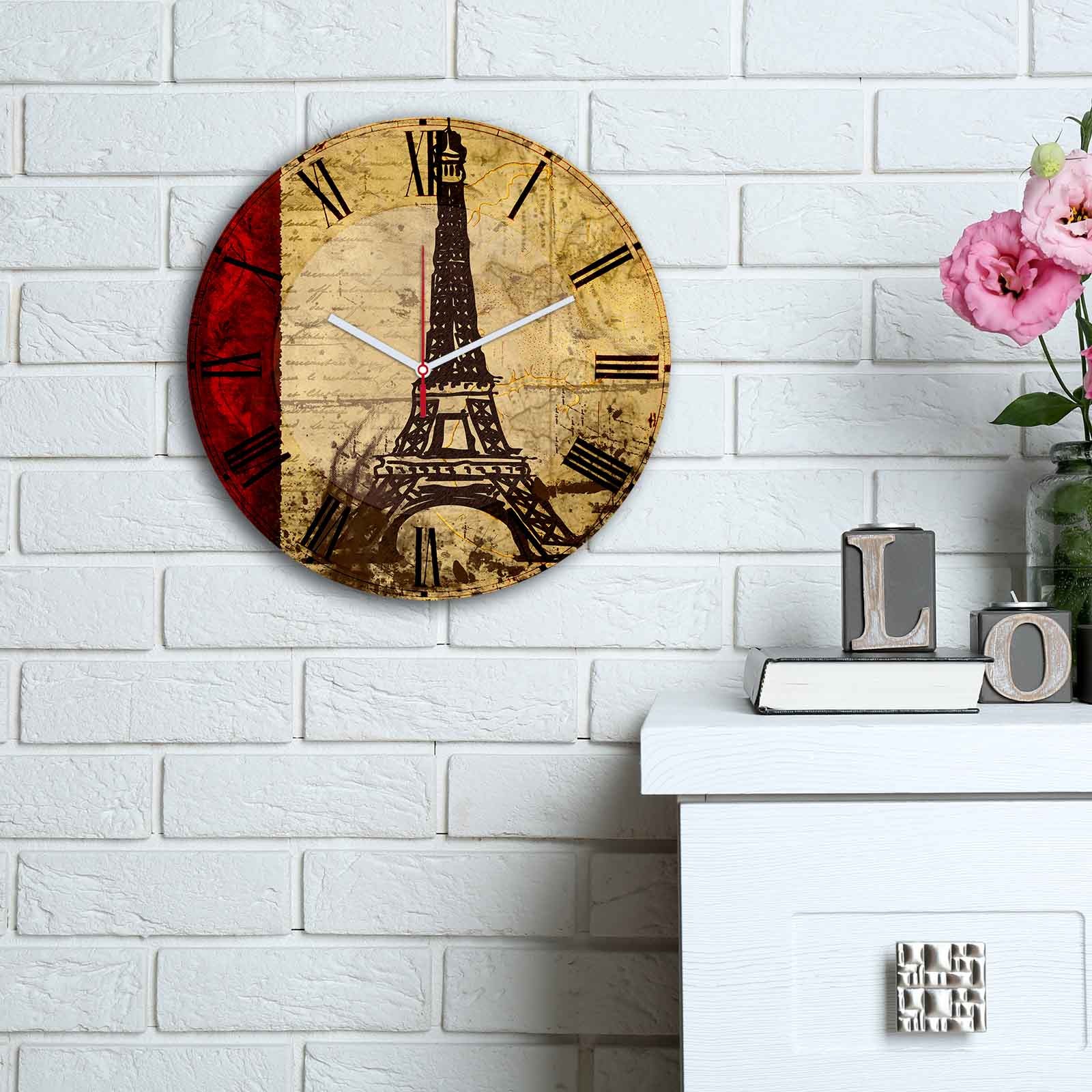 Wallity MDF dzиден часовник во боја 30 см