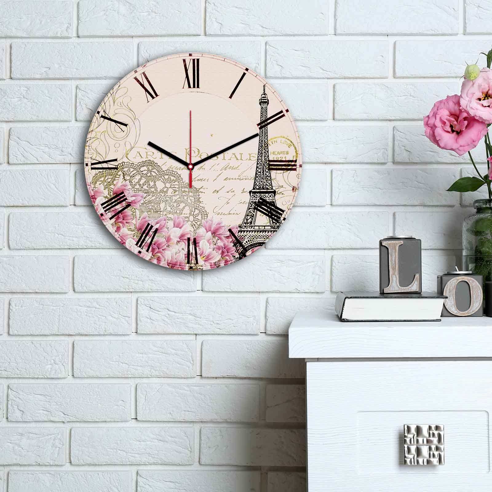 Wallity MDF dzиден часовник во боја 30 см