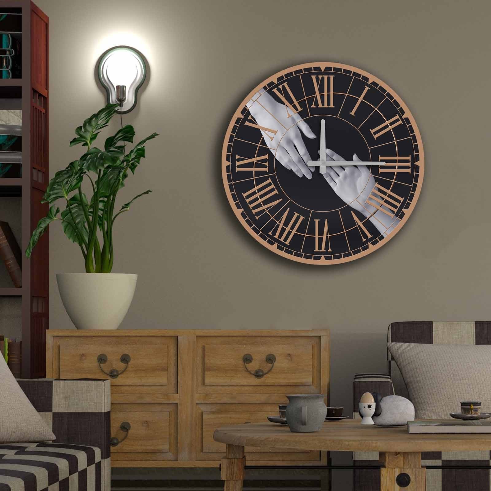 Wallity MDF dzиден часовник 50 см во боја