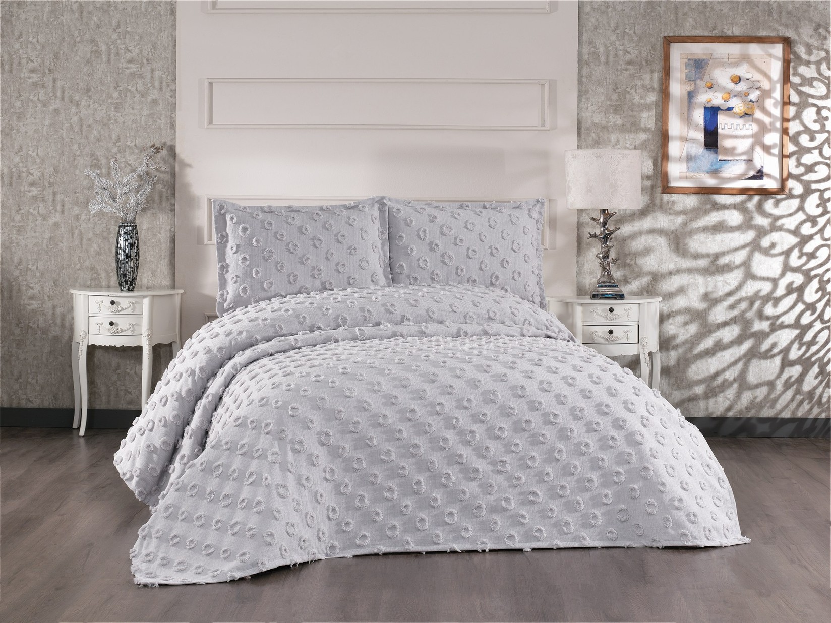 Комплет постелнина L'essentiel Maison за француски кревет во сива боја