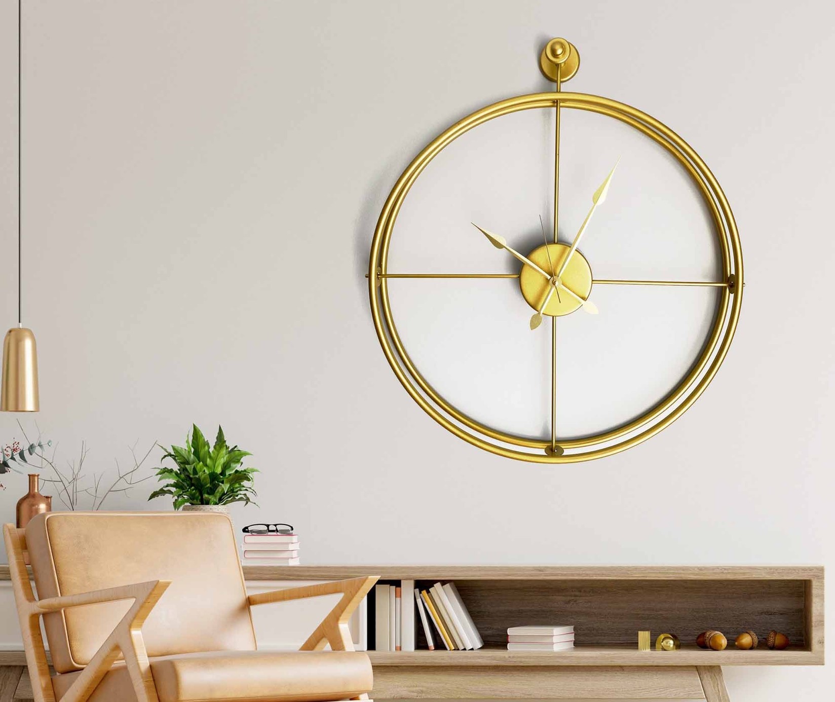 Wallity dzиден часовник 58x68x7 см, златен