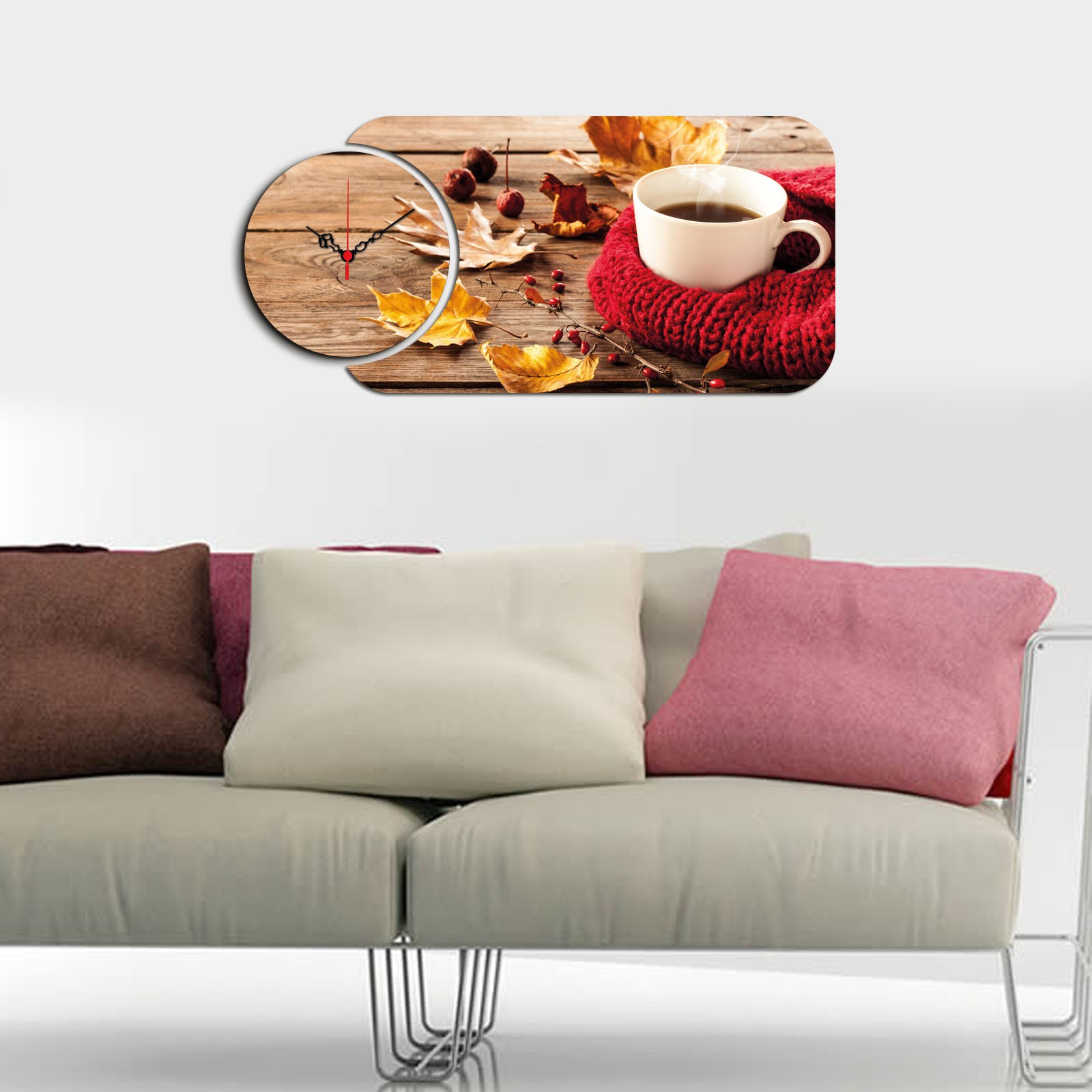 Wallity MDF dzиден часовник во 2 дела во боја