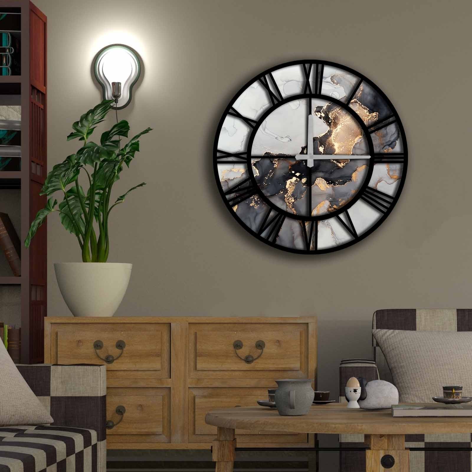 Wallity MDF dzиден часовник 50 см во боја